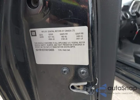 2010 Chevrolet Camaro 1Lt из США, поврежденный, VIN 2G1FB1EV7A9104693